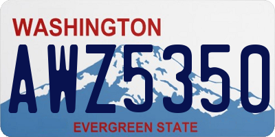 WA license plate AWZ5350