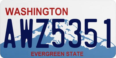 WA license plate AWZ5351
