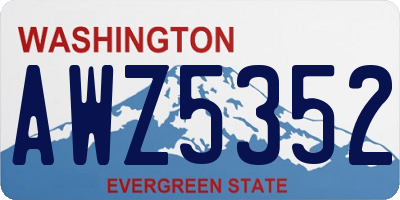 WA license plate AWZ5352