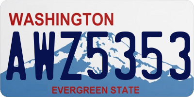 WA license plate AWZ5353