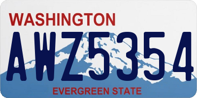 WA license plate AWZ5354