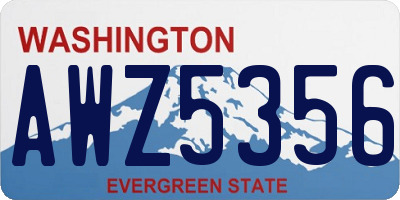WA license plate AWZ5356