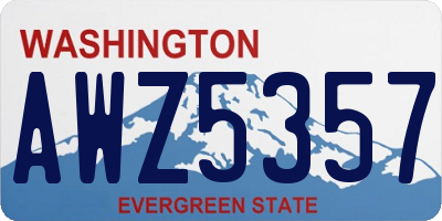 WA license plate AWZ5357