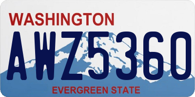 WA license plate AWZ5360