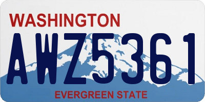 WA license plate AWZ5361