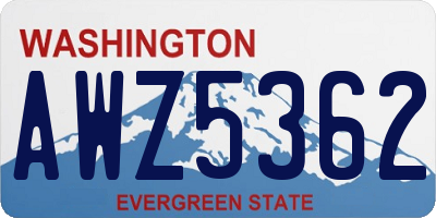 WA license plate AWZ5362