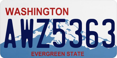 WA license plate AWZ5363