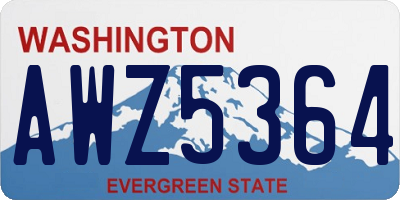 WA license plate AWZ5364