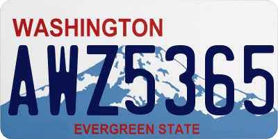 WA license plate AWZ5365