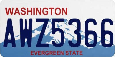 WA license plate AWZ5366