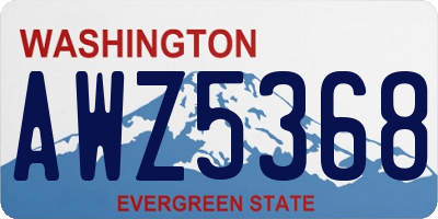WA license plate AWZ5368