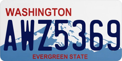 WA license plate AWZ5369