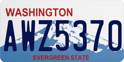 WA license plate AWZ5370