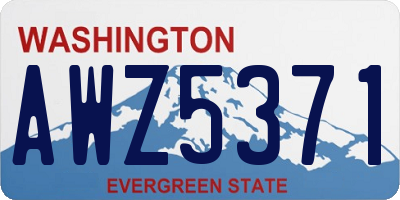 WA license plate AWZ5371