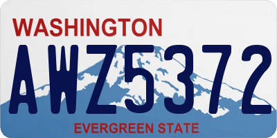 WA license plate AWZ5372