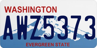 WA license plate AWZ5373