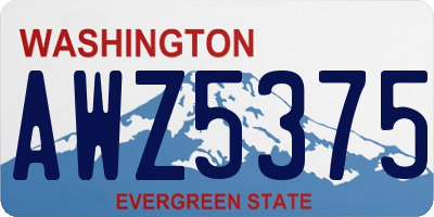 WA license plate AWZ5375