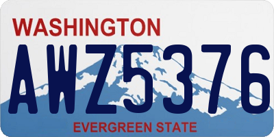WA license plate AWZ5376