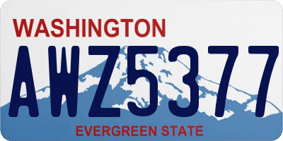 WA license plate AWZ5377