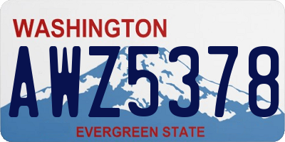 WA license plate AWZ5378