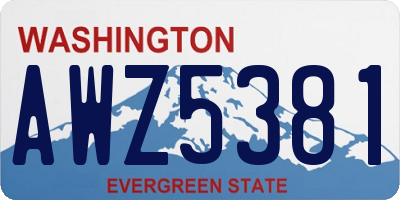 WA license plate AWZ5381