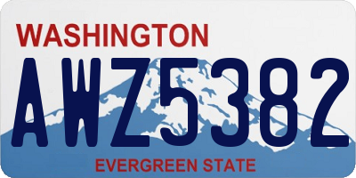 WA license plate AWZ5382