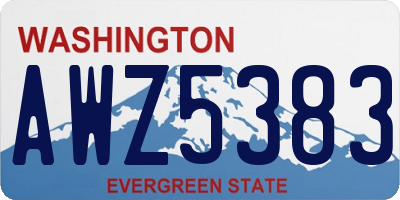 WA license plate AWZ5383