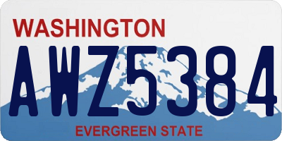 WA license plate AWZ5384