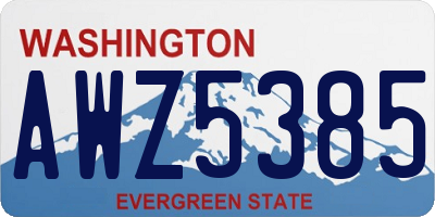 WA license plate AWZ5385