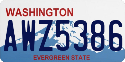 WA license plate AWZ5386