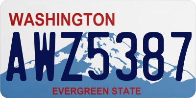 WA license plate AWZ5387