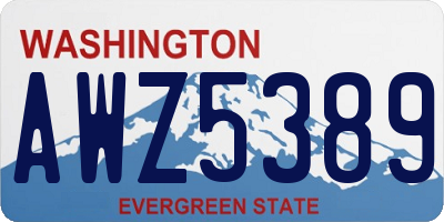 WA license plate AWZ5389