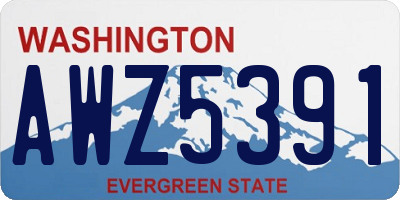 WA license plate AWZ5391