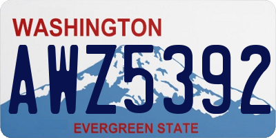 WA license plate AWZ5392