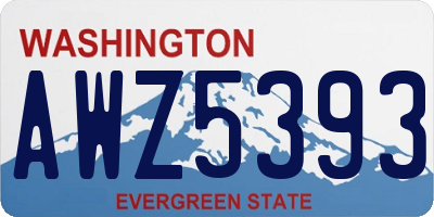 WA license plate AWZ5393