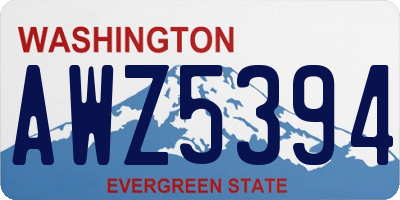 WA license plate AWZ5394
