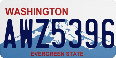 WA license plate AWZ5396