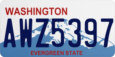 WA license plate AWZ5397