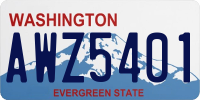 WA license plate AWZ5401
