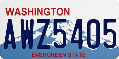WA license plate AWZ5405