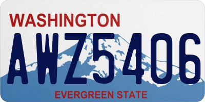 WA license plate AWZ5406