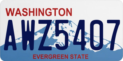 WA license plate AWZ5407