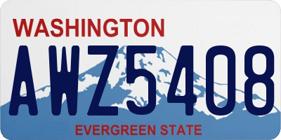 WA license plate AWZ5408