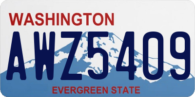 WA license plate AWZ5409