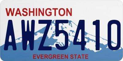 WA license plate AWZ5410