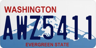 WA license plate AWZ5411