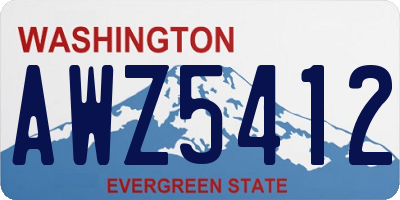 WA license plate AWZ5412