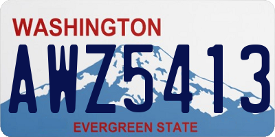 WA license plate AWZ5413
