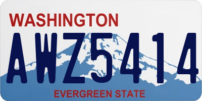 WA license plate AWZ5414
