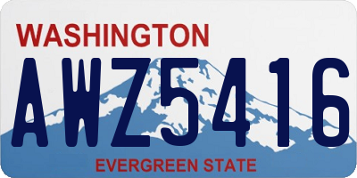 WA license plate AWZ5416